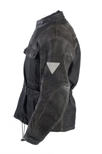Vintage Memebrane Sheltex Genuine Leather Motorcycle Jacket M Black