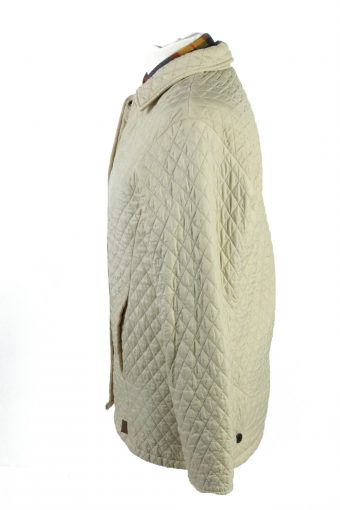 Vintage Barbour Quilted Womens Coat Jacket 10 Cream -C1863-123784