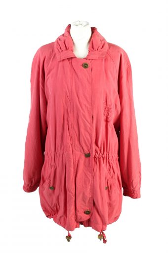 Vintage Majestic Windbreaker Lined Womens Coat Jacket 42 Pink