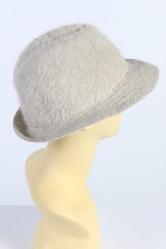 Vintage Mayser Milz 1990s Fashion Winter Trilby Hat Beige HAT1003-122613