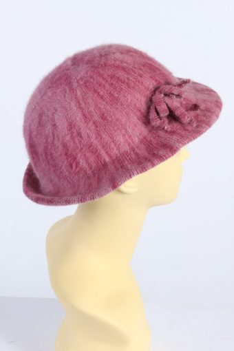 Vintage 1990s Fashion Winter Trilby Hat Pink HAT1004-122617