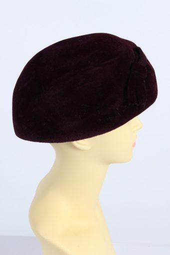 Vintage 1970s Fashion Winter Hat Bordeaux HAT1016-122643