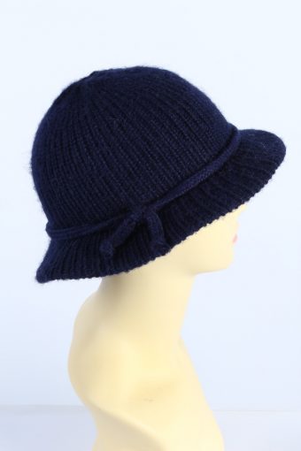 Vintage 1990s Fashion Womens Brim Knit Hat Navy HAT1119-123506