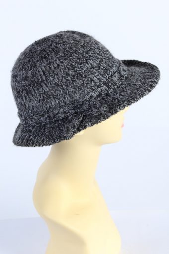 Vintage 1980s Fashion Womens Brim Knit Hat Grey HAT1124-123526