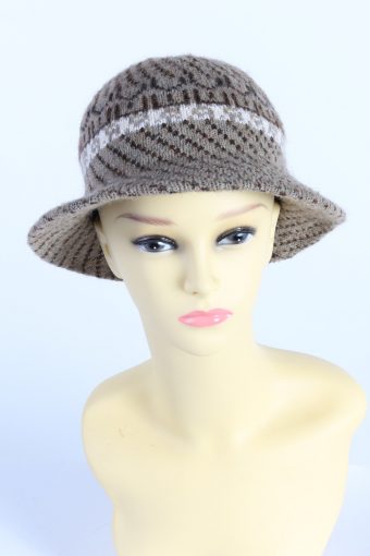 Vintage Fashion Womens Brim Lined Knit Hat