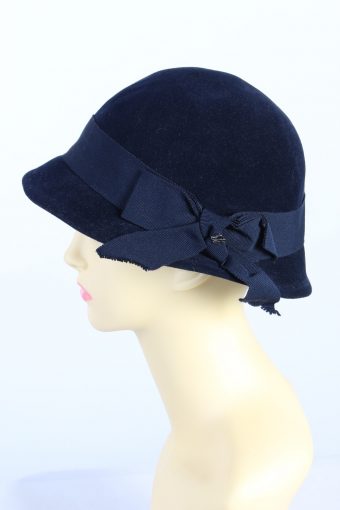Vintage H.T.B. Hutmanufactur 1990s Fashion Womens Trilby Hat Navy HAT1173-124285