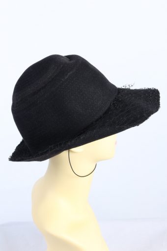 Vintage 1980s Fashion Womens Trilby Hat Black HAT1180-124313