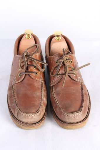 Vintage 3 Eye Boat Deck Lace-Up Lug Shoes 40 Brown S815-124015