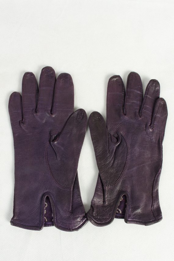 Vintage Womens Leather Gloves Purple