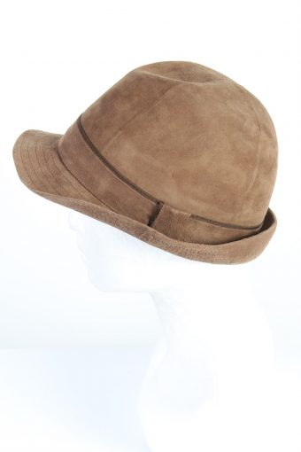 Vintage 1980s Fashion Mens Trilby Lined Hat Brown HAT1215-124642