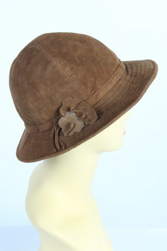 Vintage VEB Huntnoden 1980s Fashion Womens Trilby Hat Brown HAT1246-125127