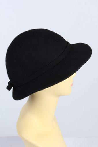 Vintage 1980s Fashion Womens Trilby Hat Black HAT1300-126083
