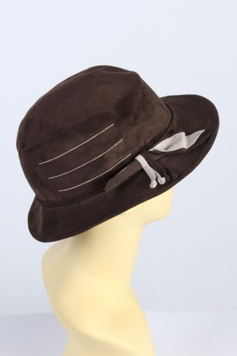 Vintage 1980s Fashion Womens Trilby Hat Brown HAT1305-126103