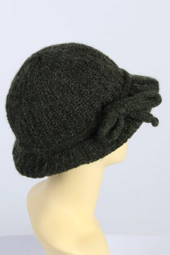 Vintage 1980s Fashion Womens Knit Brim Hat Green HAT1308-126115