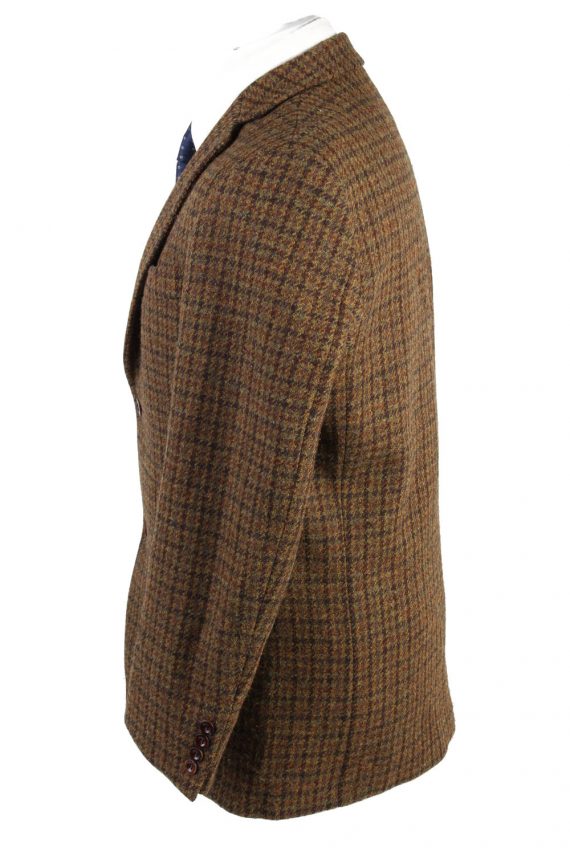 Harris Tweed Blazer Jacket Walbusch Classic Windowpane Brown L