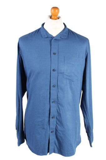 Walbusch Trendline Mens Long Sleeve Shirt Blue L