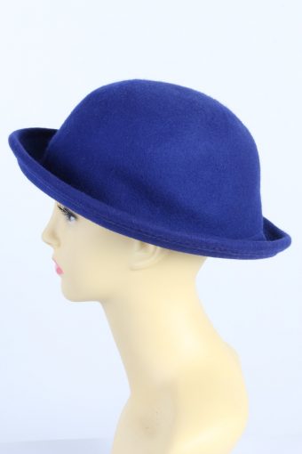 Vintage 1990s Fashion Womens Trilby 100% Wool Hat Blue HAT1414-127840