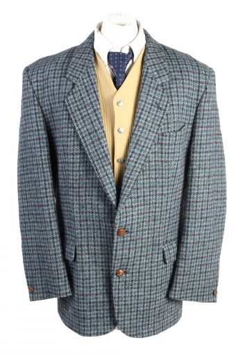 Harris Tweed Blazer Jacket Turquoise XL