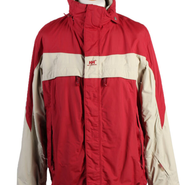 Vintage Helly Hansen Puffer Coat Jacket Unisex Size L Red