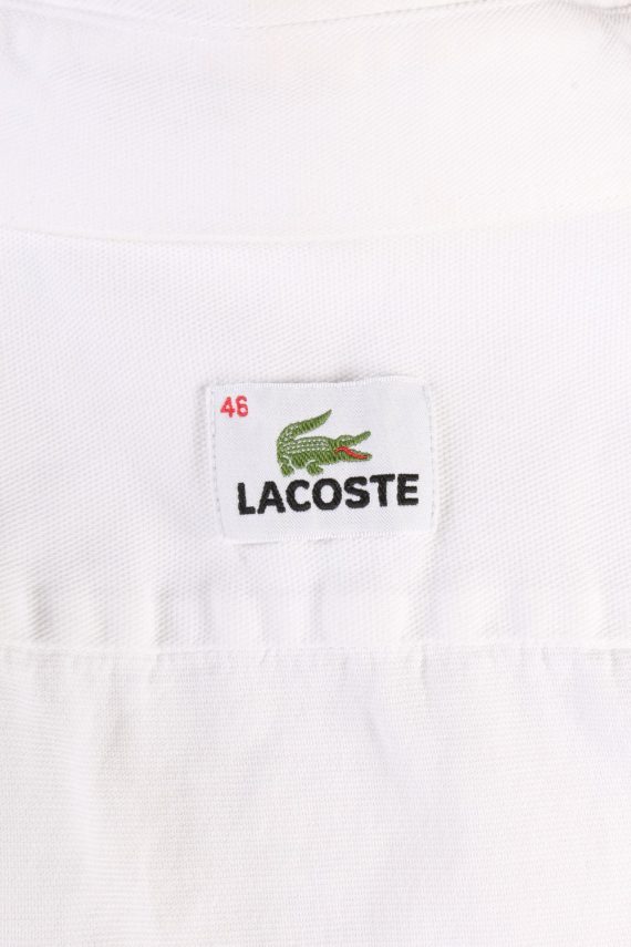 Lacoste Womens Croped Top Shirt Short Sleeve Remake White L/XL