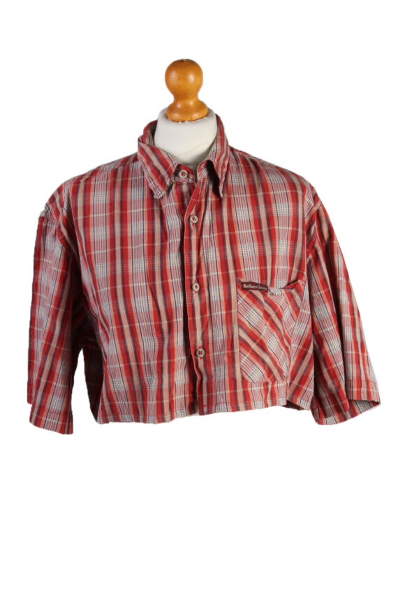 Marlboro Classics Womens Croped Top Shirt Short Sleeve Remake Red L/XL