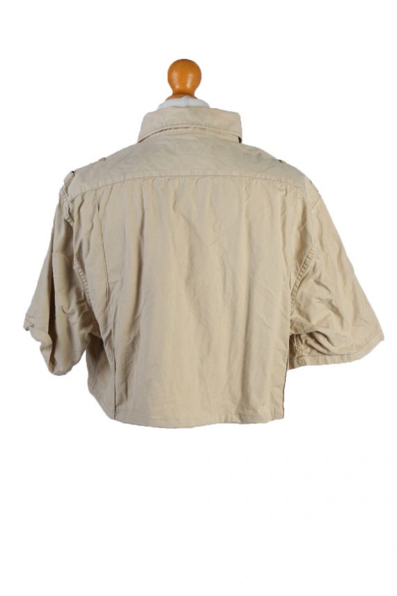 Ralph Lauren Womens Croped Top Shirt Short Sleeve Remake Cream L/XL