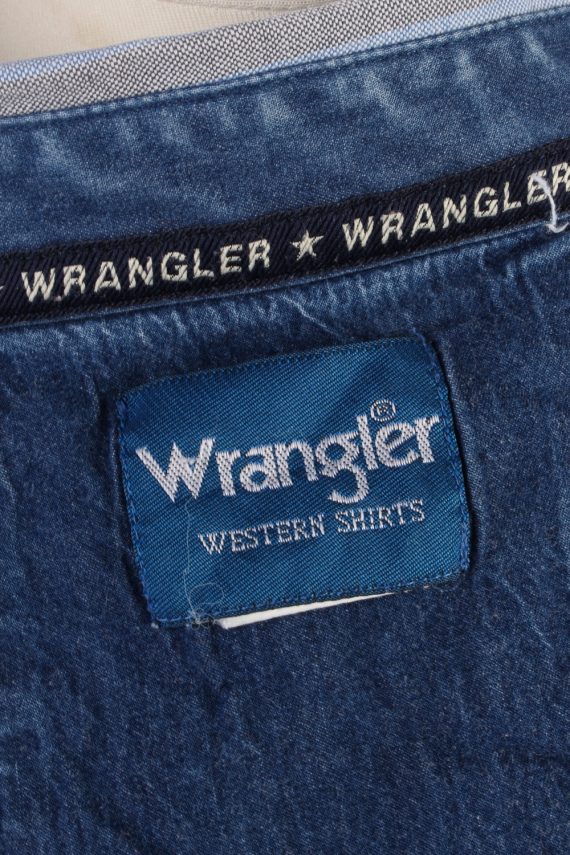 Wrangler Womens Croped Top Shirt Long Sleeve Remake Blue L/XL
