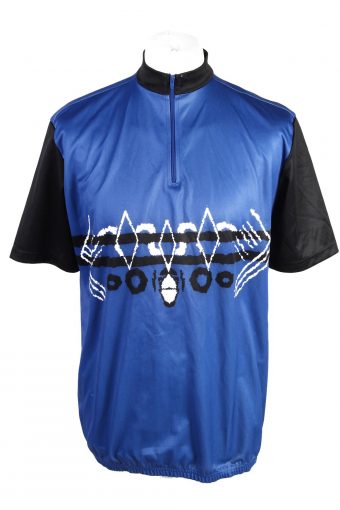 Cycling Shirt Jersey 90s Retro Blue M