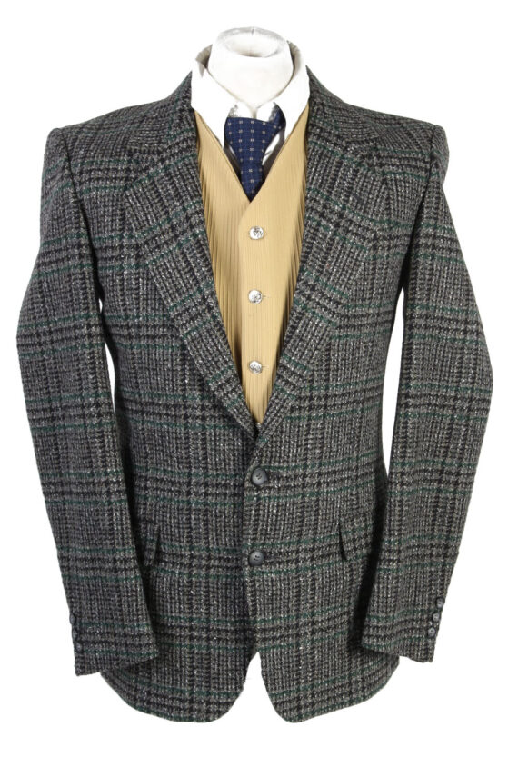 Men Tweed Blazer Jacket Vetanni Grey M