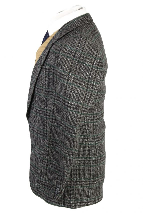 Men Tweed Blazer Jacket Vetanni Grey M