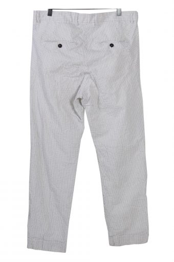 Vintage Filippa K Striped Mens Lightweight Trousers Pants W35 L30 White J5111-130819