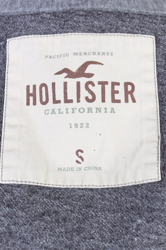Hollister Full Zip Hoodie Sweatshirt Track Top Grey S