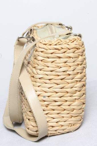 Vintage Summer Straw Knitted Womens Shoulder & Hand Bag Beige