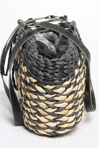 Vintage Summer Straw Knitted Womens Shoulder & Hand Bag Black