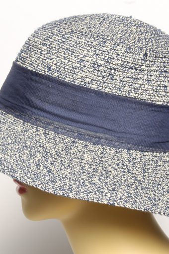 Vintage Womens Summer Straw Effect Trilby Hat Blue HAT1479-135059