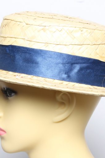 Vintage Womens Summer 100% Straw Trilby Hat Beige HAT1487-135091