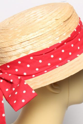 Vintage Womens Summer 100% Straw Trilby Hat Beige HAT1488-135095