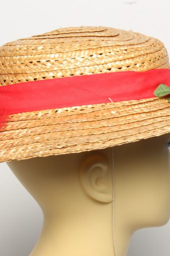 Vintage Womens Summer 100% Straw Trilby Hat Brown HAT1489-135099