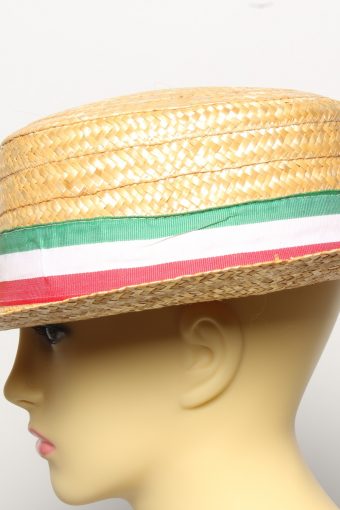 Vintage Womens Summer 100% Straw Trilby Hat Brown HAT1492-135111