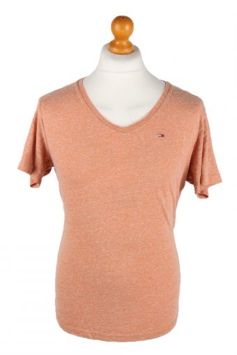 Tommy Hilfiger Mens T-Shirt Tee V Neck Orange M