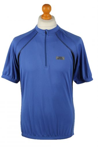 Cycling Shirt Jersey 90s Retro Blue L