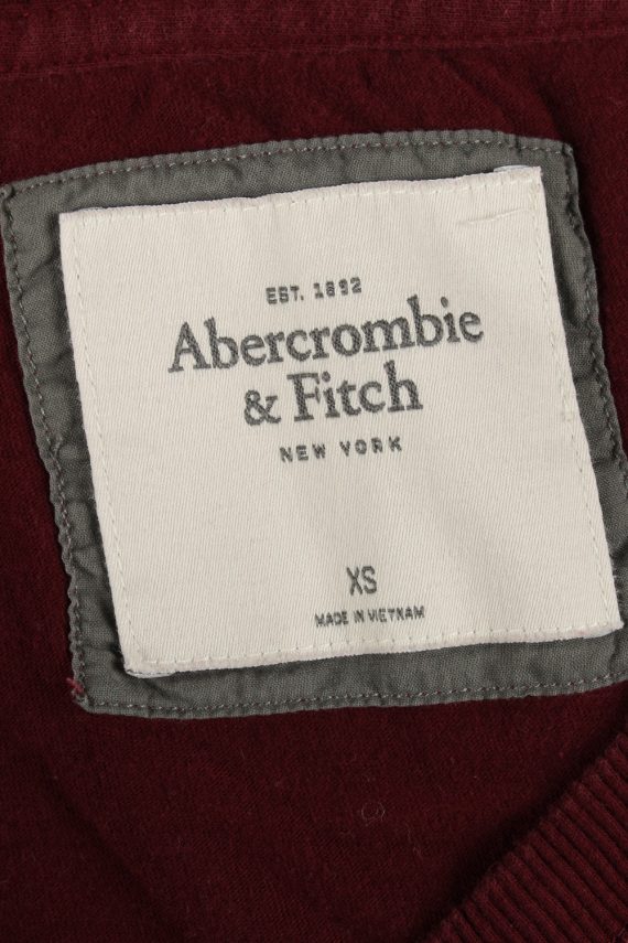 Abercrombie & Finch Womens T-Shirt Tee Deep V Neck Bordeaux XS