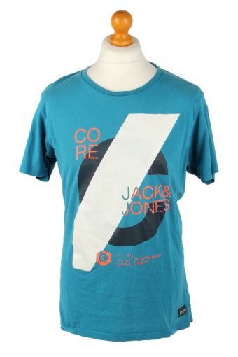 Jack Jones Mens T-Shirt Tee Crew Neck Turquoise XXL