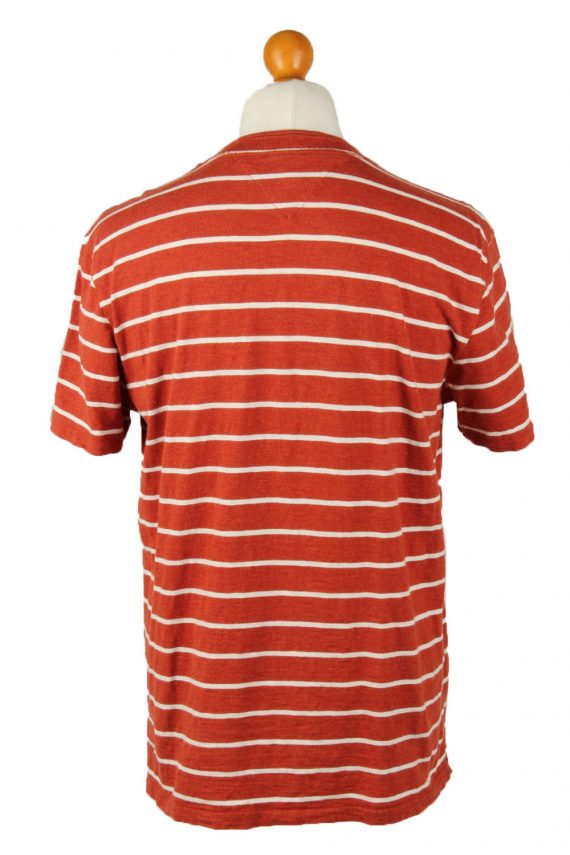 Tommy Hilfiger Mens T-Shirt Button Neck Terra Cotta L