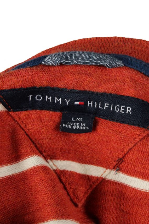 Tommy Hilfiger Mens T-Shirt Button Neck Terra Cotta L
