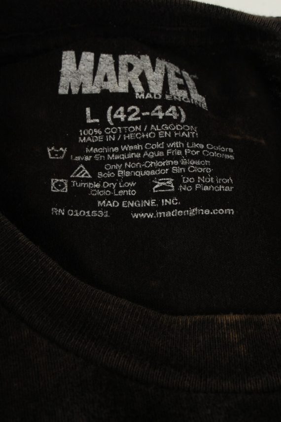 90s T-Shirt Tee Distressed Captain America Shield Logo Black L