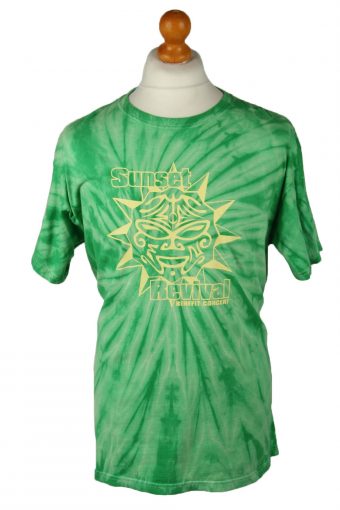 Tie Dye T-Shirt 90s Retro Green L