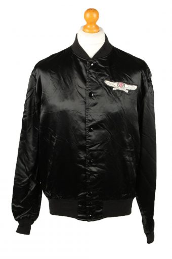 Vintage Custom Jackets Satin Baseball Jacket L Black