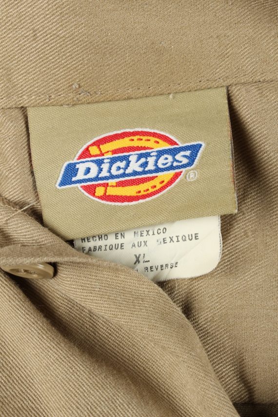Dickies Work Shirt Workwear Button Up Short Sleeve Camel XL