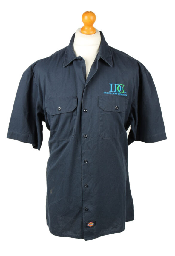 Dickies Work Shirt Workwear Button Up Short Sleeve Navy Blue XL